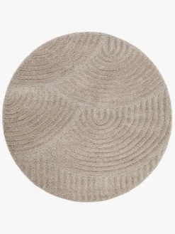Gulvtæpper|KM Carpets Doria Zen Rundt Gulvtæppe 160, Linned Beige
