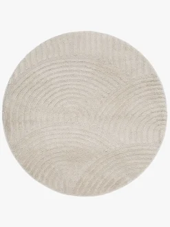 Gulvtæpper|KM Carpets Doria Zen Rundt Gulvtæppe 120, Hvid