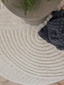 Gulvtæpper|KM Carpets Doria Zen  Rundt Gulvtæppe 120, Hvid