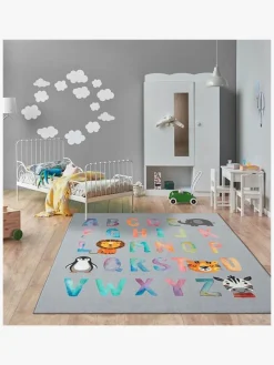 Gulvtæpper|KM Carpets Gulvtæppe Alfabet 120 x 160, Grå