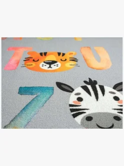 Gulvtæpper|KM Carpets Gulvtæppe Alfabet 120 x 160, Grå