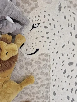 Gulvtæpper|KM Carpets Gulvtæppe Leopard 120x170, Creme