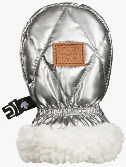 Børn Kombi Tilbehør|Vintertøj-Shiny Infant Vanter, Silver Shadow