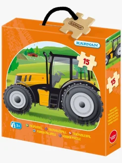 Krnan Spil & Puslespil-Kärnan Træpuslespil Traktor 15 Brikker