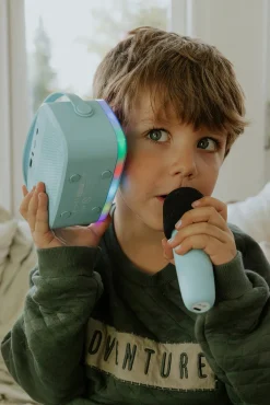 Elektronik & Media|Lalarma Karaokesæt med LED-lys & 2 Mikrofoner, Blå Blå