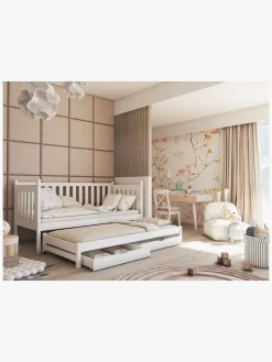 Børnesenge & Tilbehør|LanoMeble Lano Meble KAJA  Udtrækkelig Dobbeltseng 90x200, Hvid