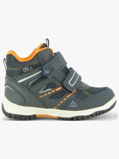 Børn Leaf Sneakers-Kasuri WP Mid Sneakers, Navy/Orange