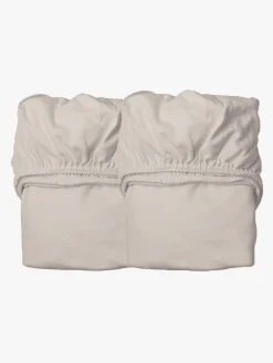 Børn Leander Sengetøj-Stræklagen 2-pak 60x115, Cappuccino