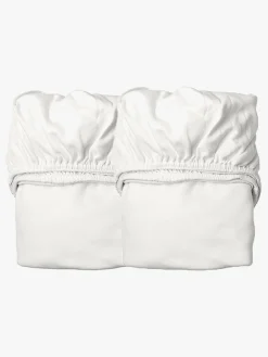 Sengetøj|Leander Stræklagen til Vugge 2-pak 40x80, White