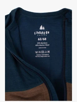 Børn Lindberg Undertøj|Uldtøj-Bamboo Merino Skiundertøj Flyverdragt, Blue/Navy