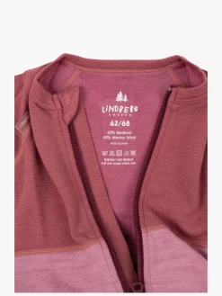 Børn Lindberg Undertøj|Uldtøj-Bamboo Merino Skiundertøj Flyverdragt, Blush/Rose