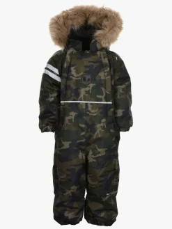 Børn Lindberg Flyverdragter|Overtøj-Camo Babyflyverdragt, Green