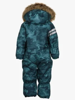 Overtøj|Lindberg Camo Babyflyverdragt, Lagoon Blå