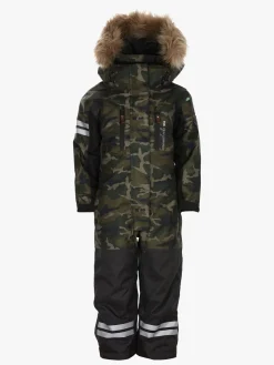 Børn Lindberg Flyverdragter|Overtøj-Camo Flyverdragt, Green