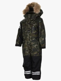 Børn Lindberg Flyverdragter|Overtøj-Camo Flyverdragt, Green