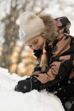 Børn Lindberg Vintertøj-Colden Vinterjakke, Beige/Black
