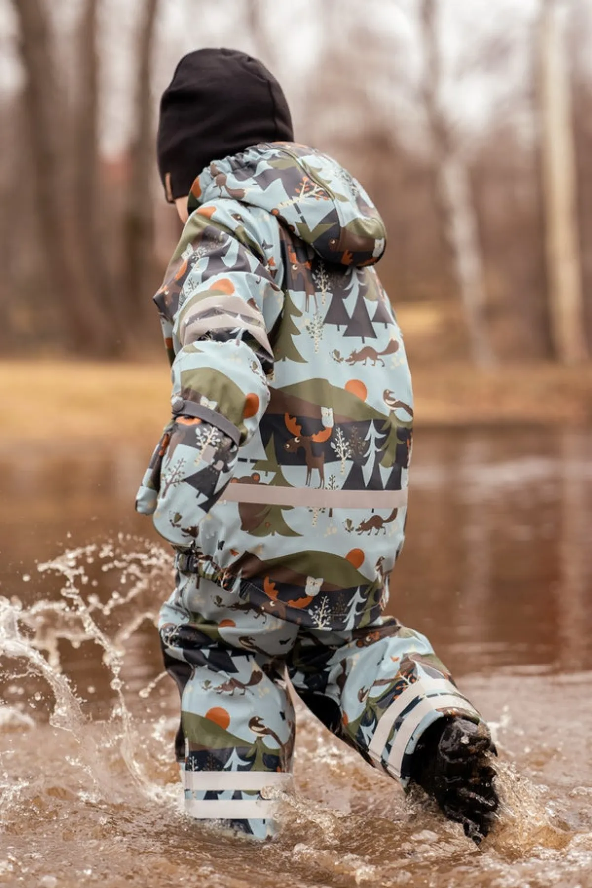 Regntøj|Lindberg Lekhyttan Foret Regnsæt, Light Blue/Brown