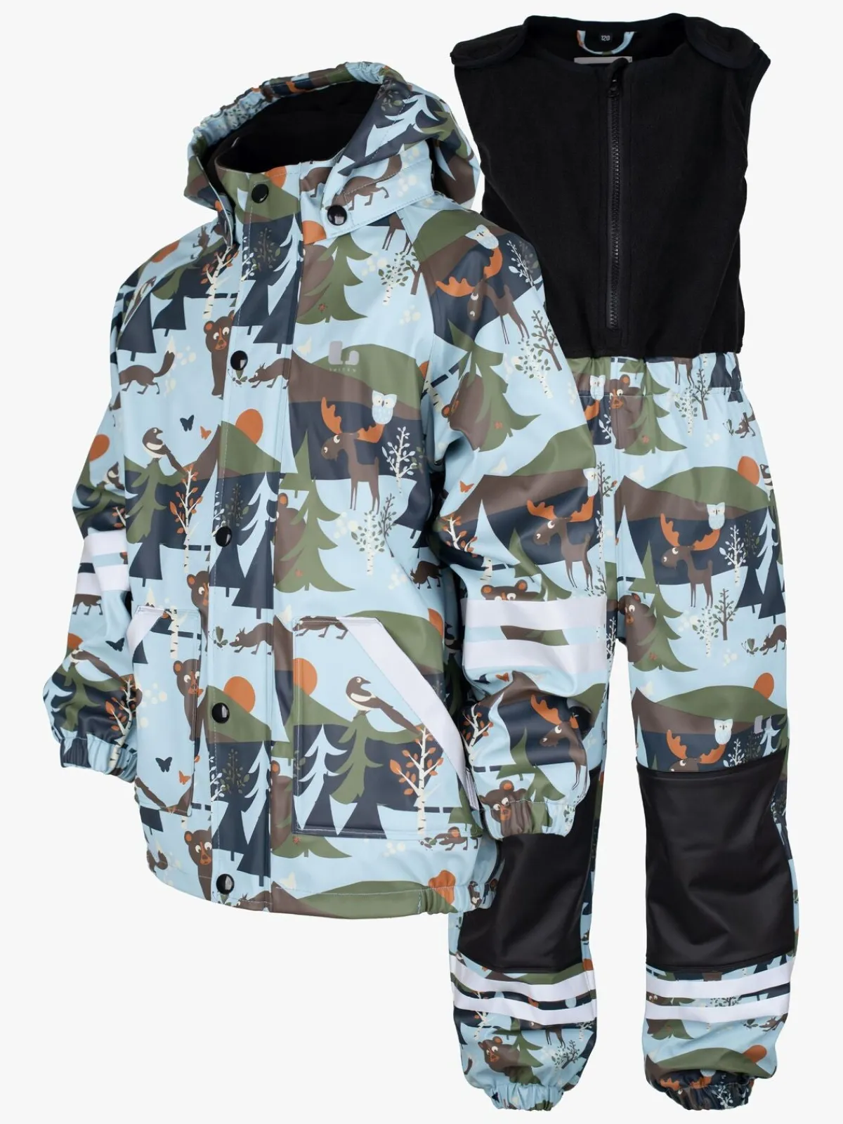 Regntøj|Lindberg Lekhyttan Foret Regnsæt, Light Blue/Brown