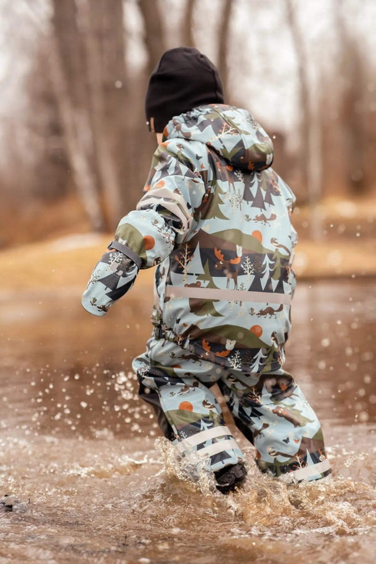 Regntøj|Lindberg Lekhyttan Foret Regnsæt, Light Blue/Brown