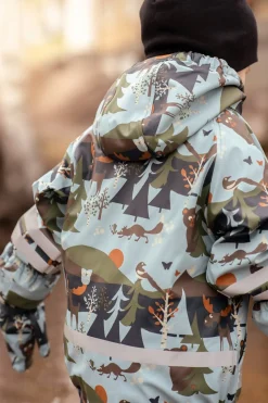 Regntøj|Lindberg Lekhyttan Foret Regnsæt, Light Blue/Brown