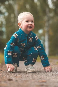 Fleecetøj|Lindberg Luleå Fleecedragt, Dark Teal Grøn/Blå