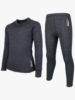 Undertøj|Uldtøj|Lindberg Merino Skiundertøj JR Merinomix, Black Melange Sort