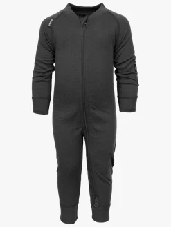 Børn Lindberg Undertøj|Uldtøj-Merino Skiundertøj, Black Melange