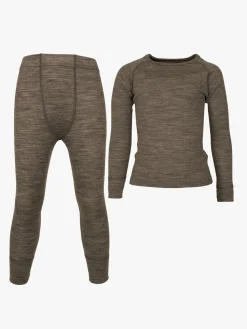 Undertøj|Uldtøj|Lindberg Rib Merino Skiundertøj Merinould, Potato Brun