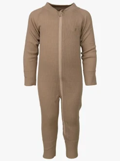 Undertøj|Uldtøj|Lindberg Rib Merino Termoundertøjs-heldragt, Beige