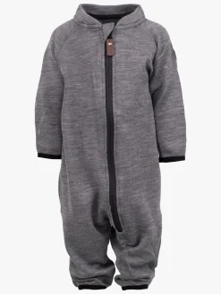 Heldragter|Uldtøj|Lindberg Rocco Merino Babyflyverdragt, Grey Melange
