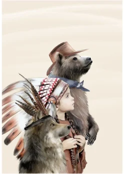 Børn LinnWold Interiør-Linn Wold Plakat 50x70 Lille Headdress