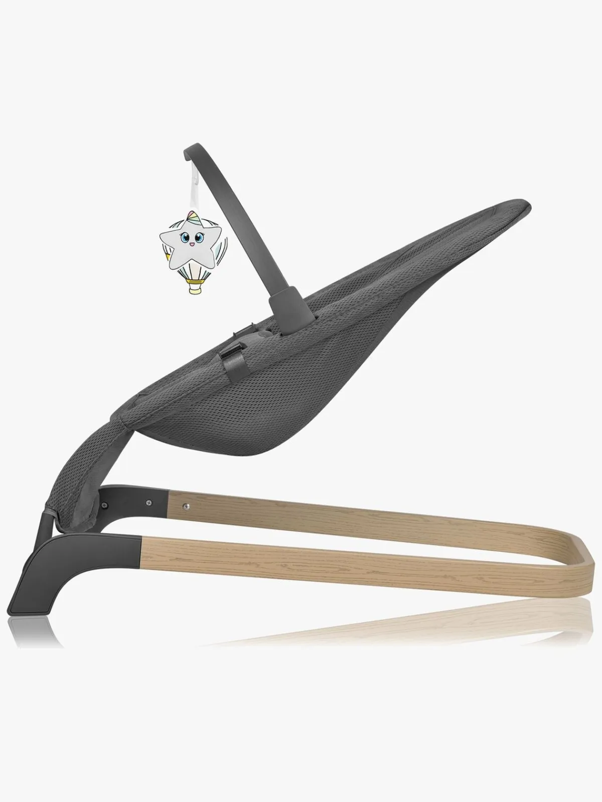 Skråstole & Babygynger|Lionelo Skråstol JUNE, Air Grey Graphite Grå