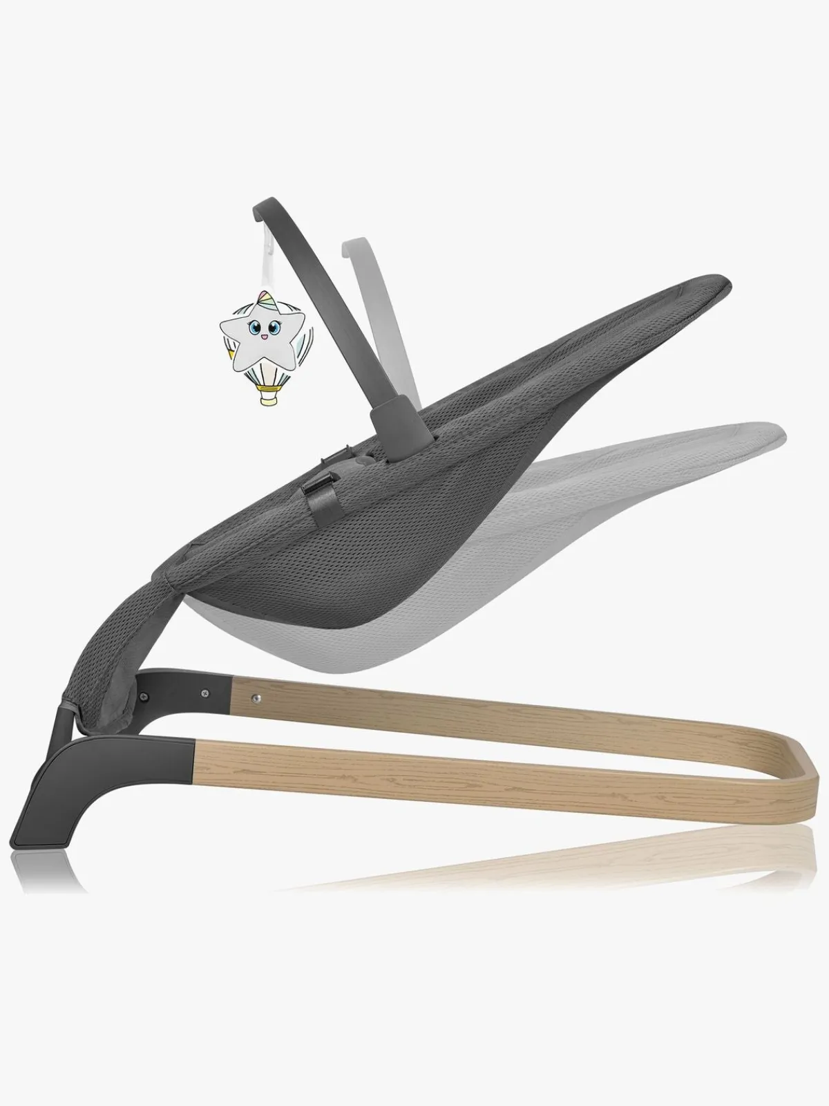 Skråstole & Babygynger|Lionelo Skråstol JUNE, Air Grey Graphite Grå