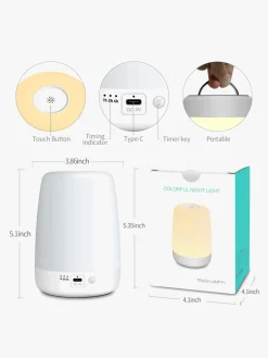 Børn Lippa Lamper & Belysning-Colorful Touch Natlampe Timer, Hvid