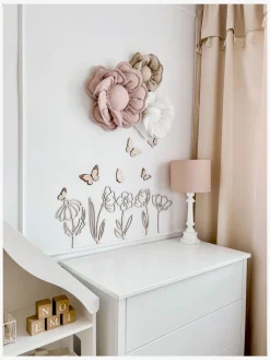 Børn Liswycina Interiør-Flowers & Butterflies Vægdekoration