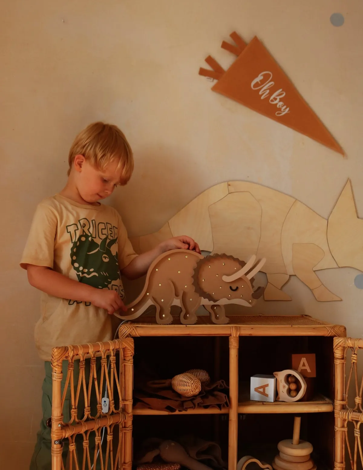 Børn LittleLights Lamper & Belysning-Little Lights Lampe Dino, Paleo Sand