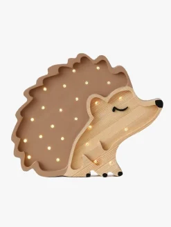 Lamper & Belysning|LittleLights Little Lights Lampe Pindsvin, Træ/Cappucino Brun