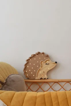 Lamper & Belysning|LittleLights Little Lights Lampe Pindsvin, Træ/Cappucino Brun