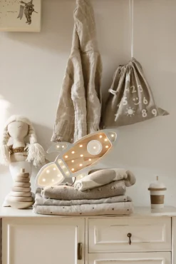 Lamper & Belysning|LittleLights Little Lights Lampe Rumraket, Grey Wood