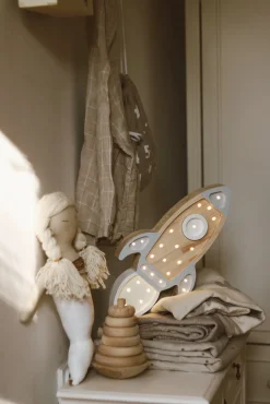 Lamper & Belysning|LittleLights Little Lights Lampe Rumraket, Grey Wood