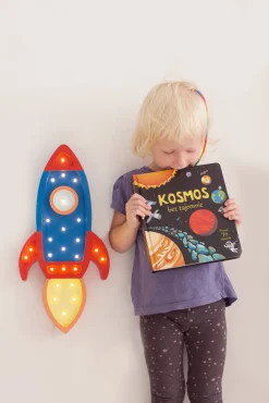 Lamper & Belysning|LittleLights Little Lights Lampe Rumraket, Navy/Rød Rød