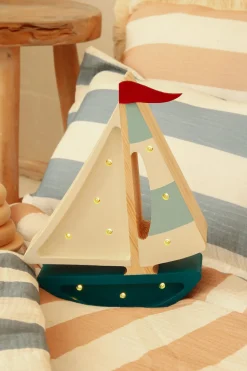 Lamper & Belysning|LittleLights Little Lights Lampe Sejlbåd, Blågrøn