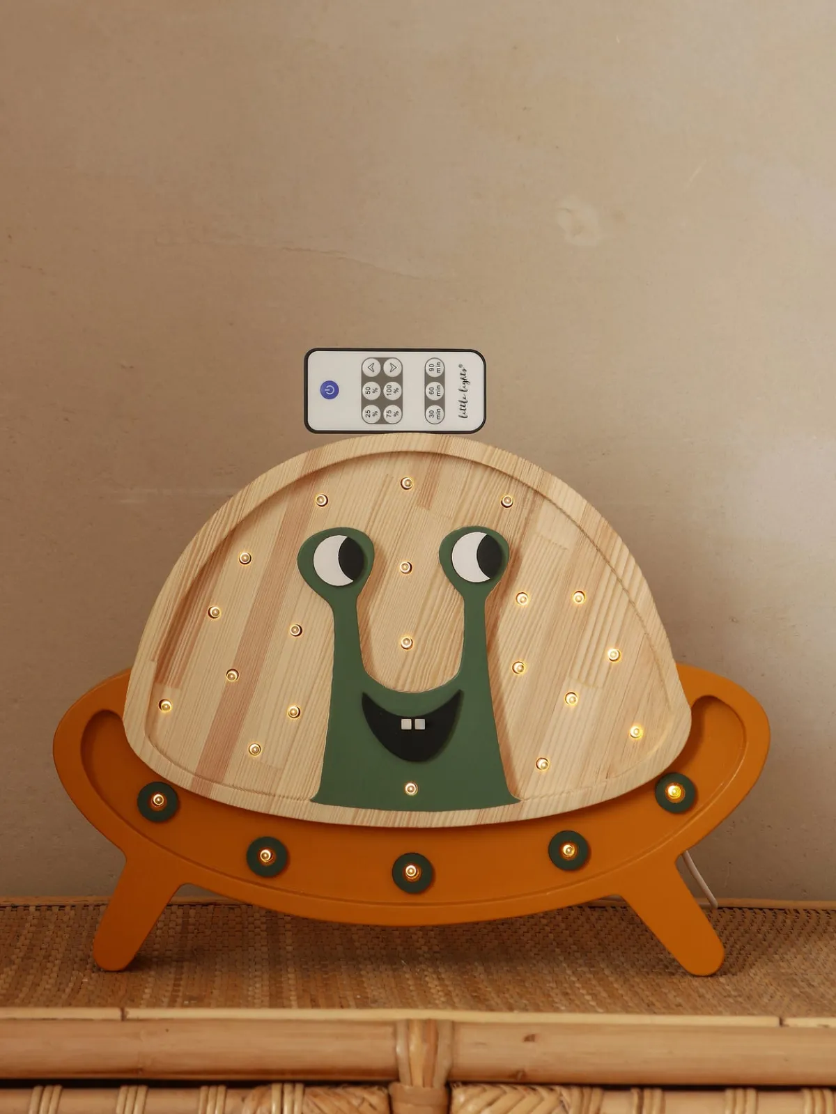 Lamper & Belysning|LittleLights Little Lights Lampe UFO, Sennepsgul/Træ