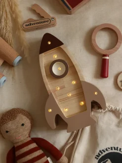 Lamper & Belysning|LittleLights Little Lights Mini Lampe Rumraket, Cappucino Brun