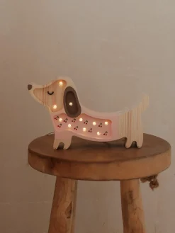 Lamper & Belysning|LittleLights Little Lights Mini Lampe Hundehvalp, Pink Lyserød
