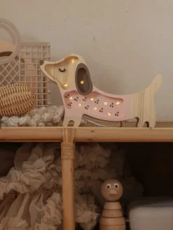 Lamper & Belysning|LittleLights Little Lights Mini Lampe Hundehvalp, Pink Lyserød