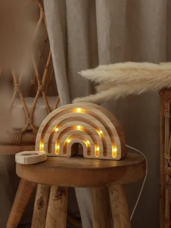 Lamper & Belysning|LittleLights Little Lights Mini Lampe Regnbue, Wood Beige