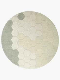 Børn LorenaCanals Gulvtæpper-Lorena Canals  Vaskbart Gulvtæppe 140 Rundt Honeycomb, Salvieblå