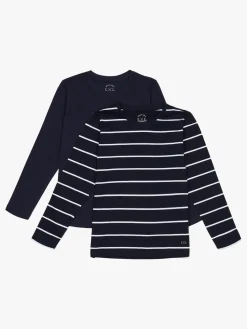 Overdele|LucaLola Luca & Lola Abel Langærmet T-Shirt 2-pak, Navy/Stripes Blå