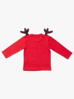 Overdele|LucaLola Luca & Lola Baby Langærmet t-shirt Santa Is Real Deer, Red